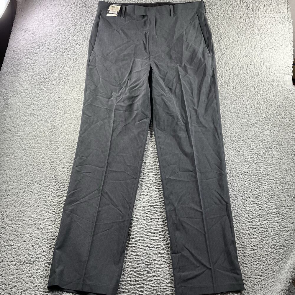 Kenneth Cole Reaction Pants Mens 36x34 Gray Micro Manage Slim Dress NWT New